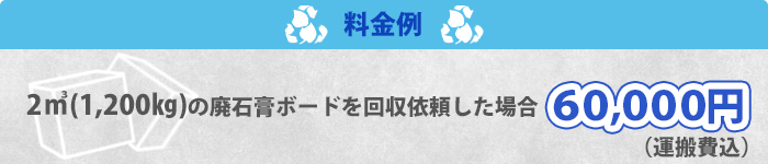 料金例/２㎥回収処分依頼した場合は60,000円（税別）